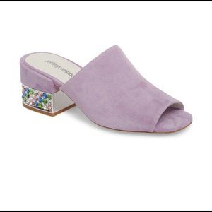 Jeffrey Campbell Teseida Purple Mules Jewel Heel 9
